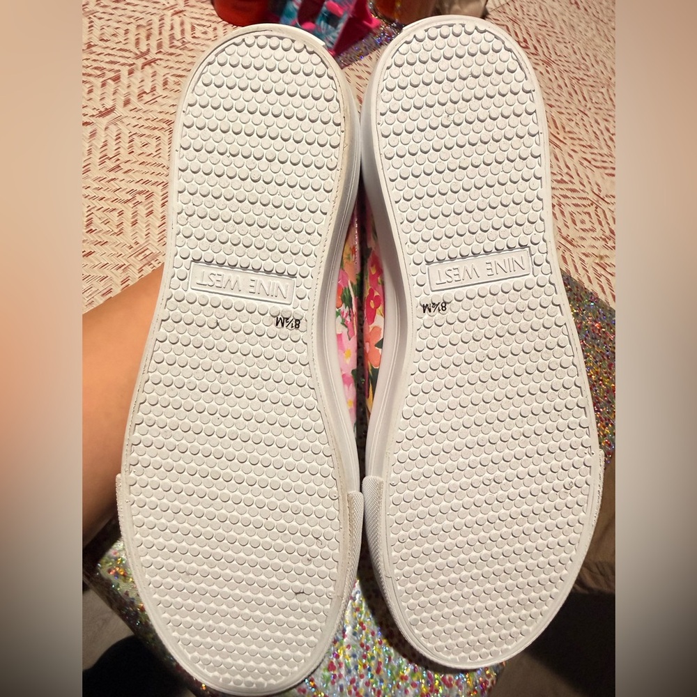 Nine West White‎ and Pink Floral Sneakers - Picture 11 of 16